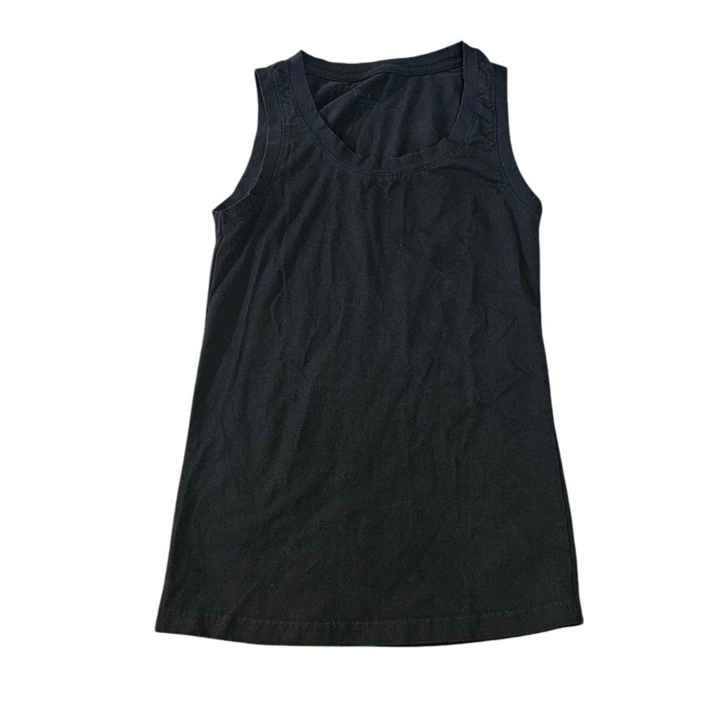 Pact Organic Cotton Scoop Neck Tank Top Women Small Black Basic Sleeveless